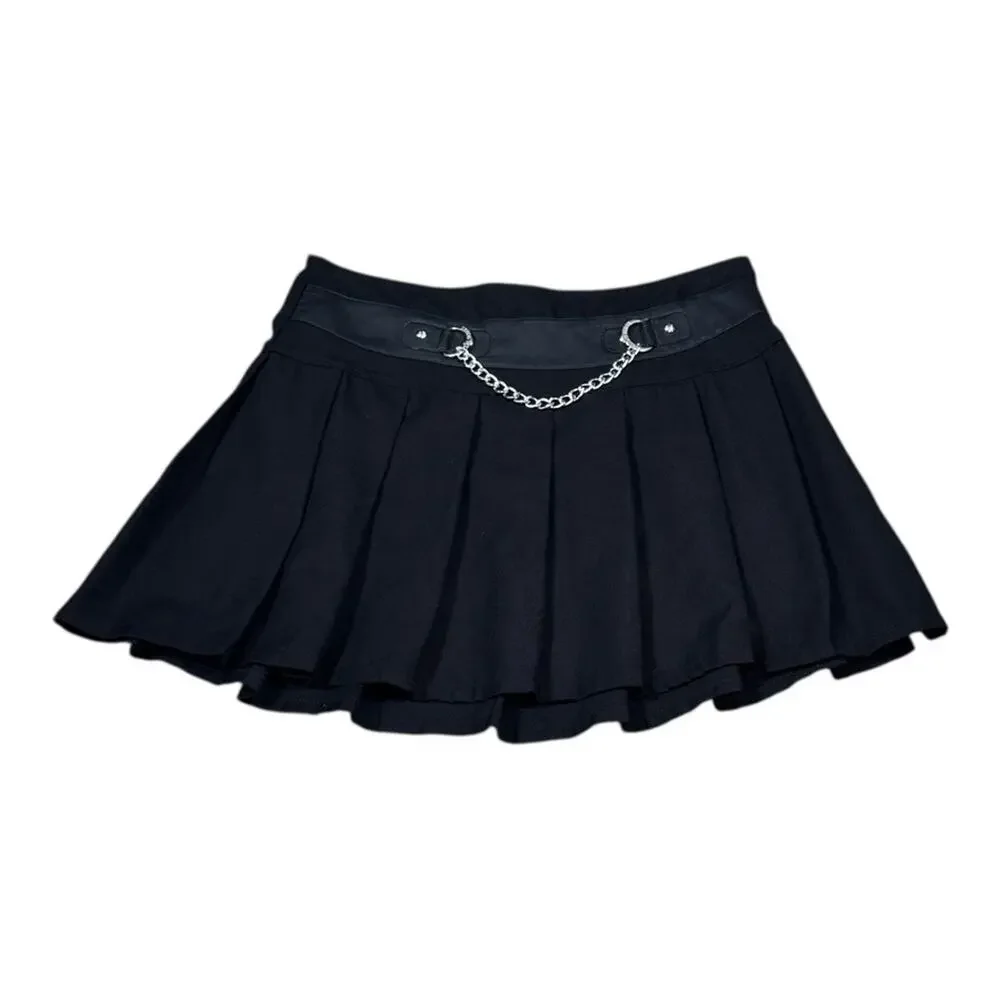 Royal Bones By Tripp Chain Pleated Punk Goth Alternative Skirt